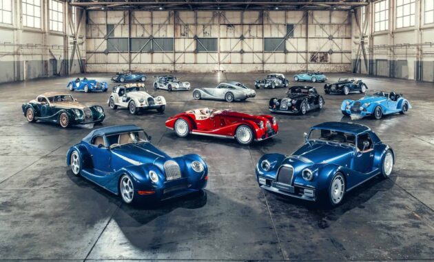 Fourteen BMW-powered Morgan sports cars gathered to mark 25 years of the Morgan-BMW partnership