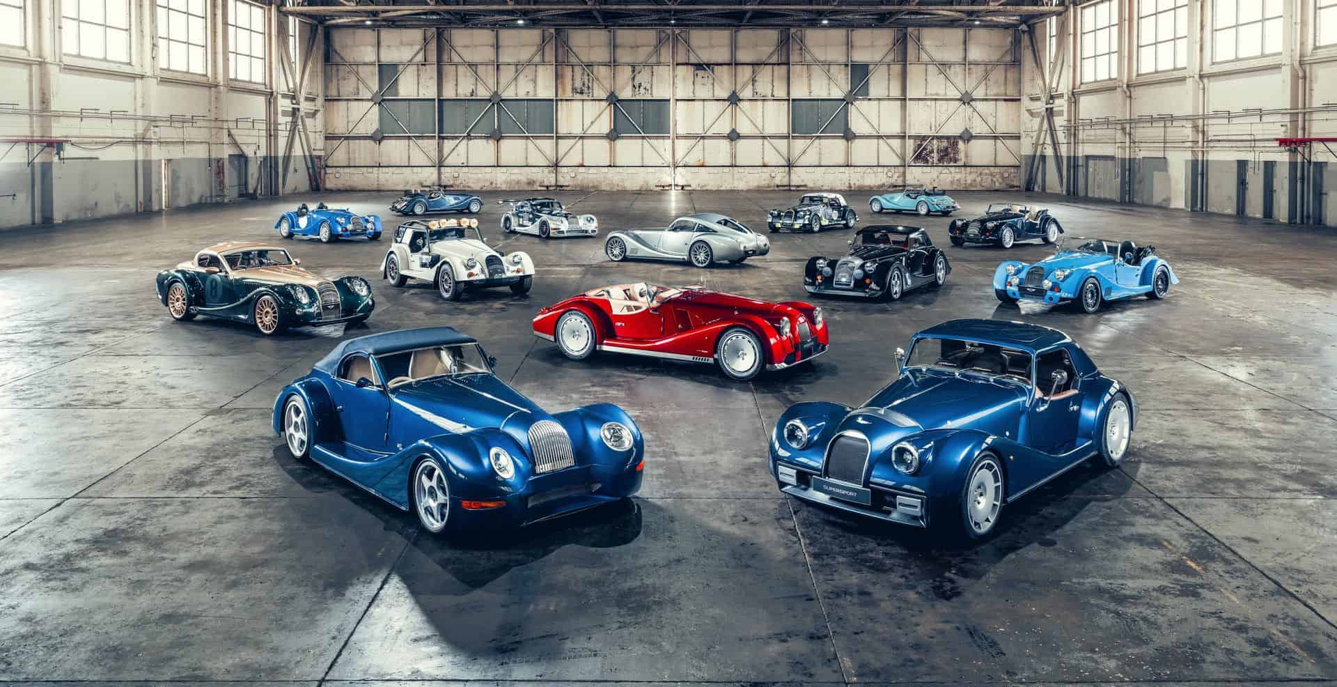 Fourteen BMW-powered Morgan sports cars gathered to mark 25 years of the Morgan-BMW partnership