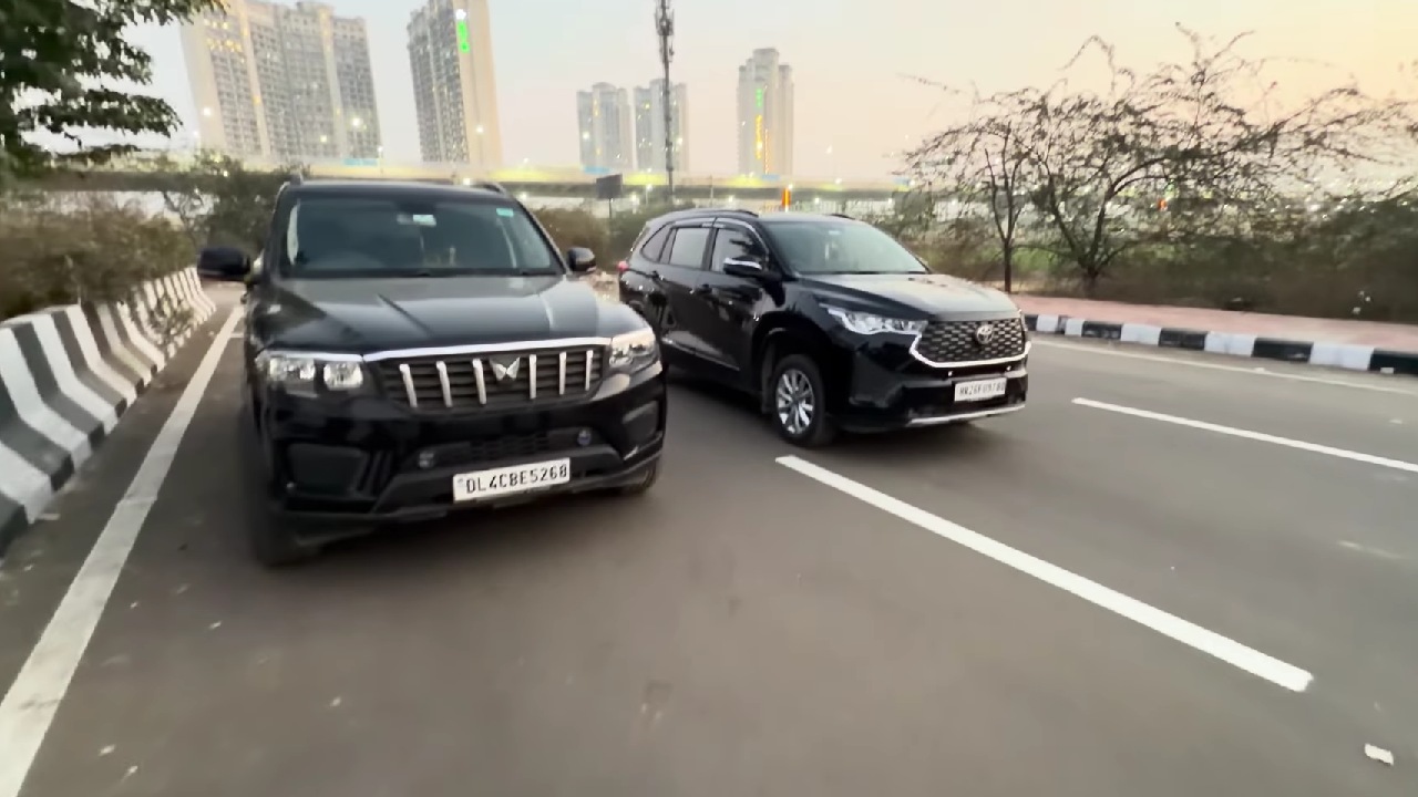 Mahindra Scorpio N vs Toyota Innova Hycross Classic Drag Race
