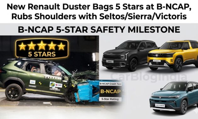 New Renault Duster 5 Stars at Bharat NCAP