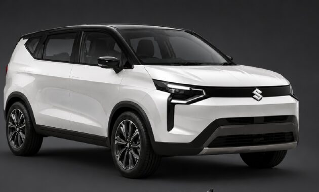 New 3-row Electric Maruti MPV Front Rendering